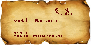 Kopkó Marianna névjegykártya